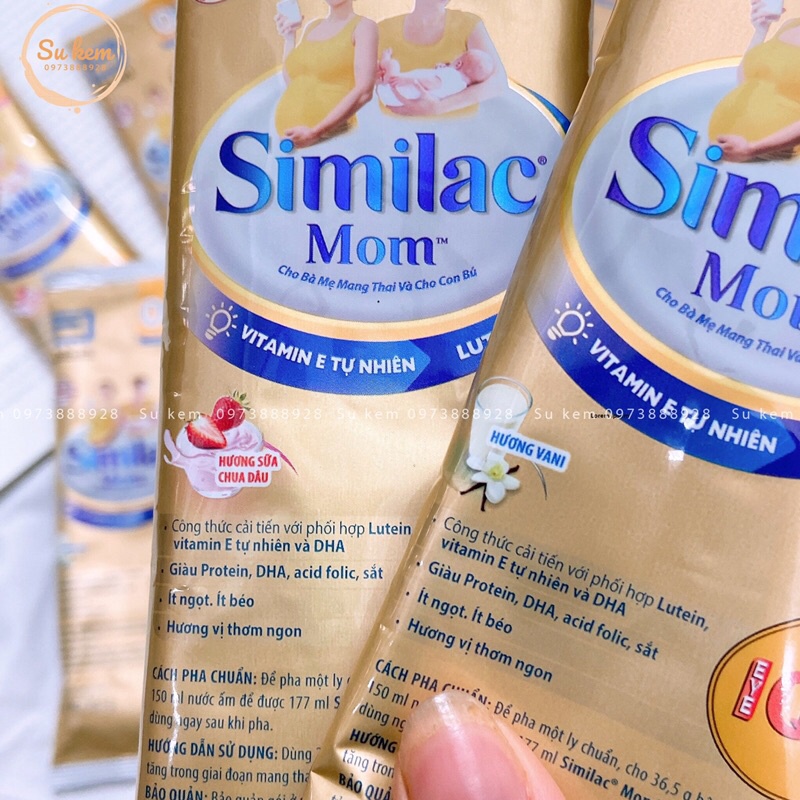 Sữa bầu Similac Mom dạng gói 36,5g hương vani, hương sữa chua dâu