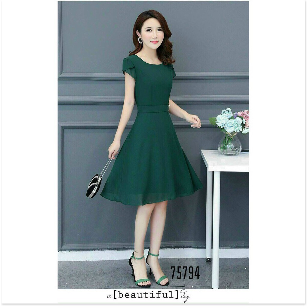 ĐẦM VOAN CHIFFON DÁNG SUÔNG,HỌA TIẾT TRƠN NHƯNG KHÔNG KÉM PHẦN SANG TRỌNG THỜI TRANG MỚI KME