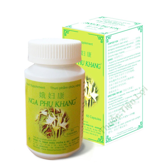 Viên nang Nga Phụ Khang mẫu mới hộp 360 viên tặng lọ 60 viên giảm rối loạn kinh nguyệt, u xơ tử cung, buồng trứng