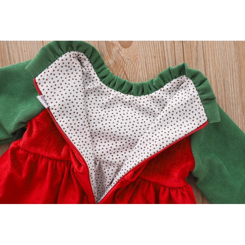 Đầm Tay Dài Phối Nơ Thời Trang Giữ Ấm Cho Bé Gái