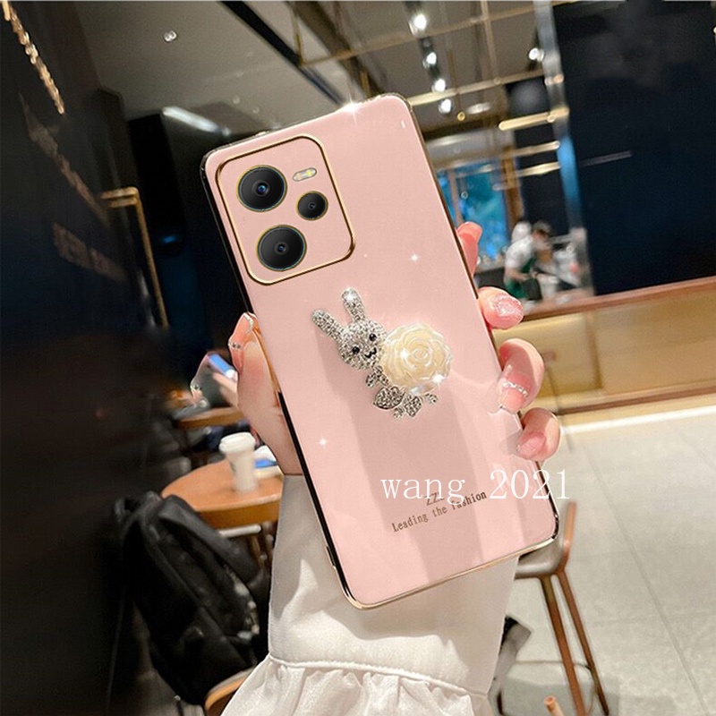 Ốp Điện Thoại Mềm Hình Hoa Trà Đính Đá Sang Trọng Cho Realme C35 / 9 Pro + / 9Pro / 9i 2022