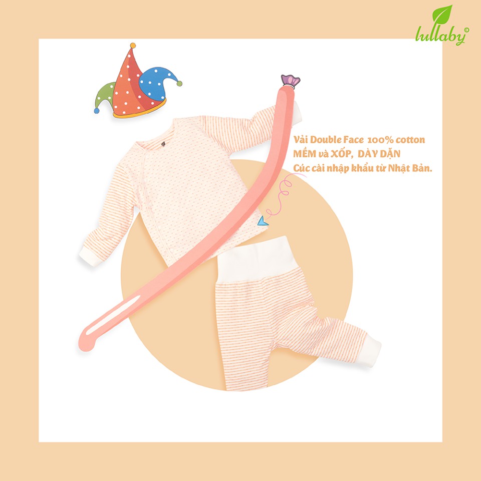 Bộ áo cài lệch quần cạp cao dày Lullaby