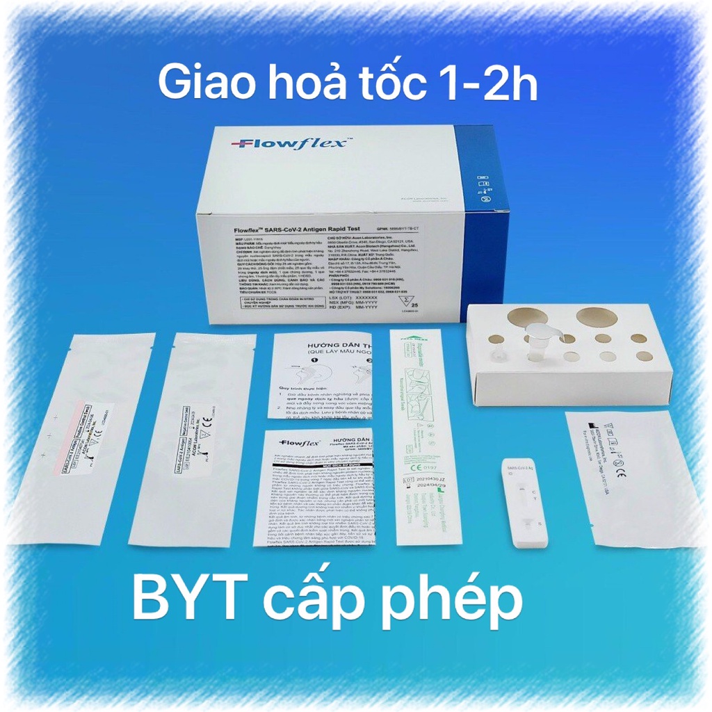 <BYT cấp phép>Test nhanh tại nhà, kit test mũi Covid Flowflex Sars-CoV-2 Antigen Rapid