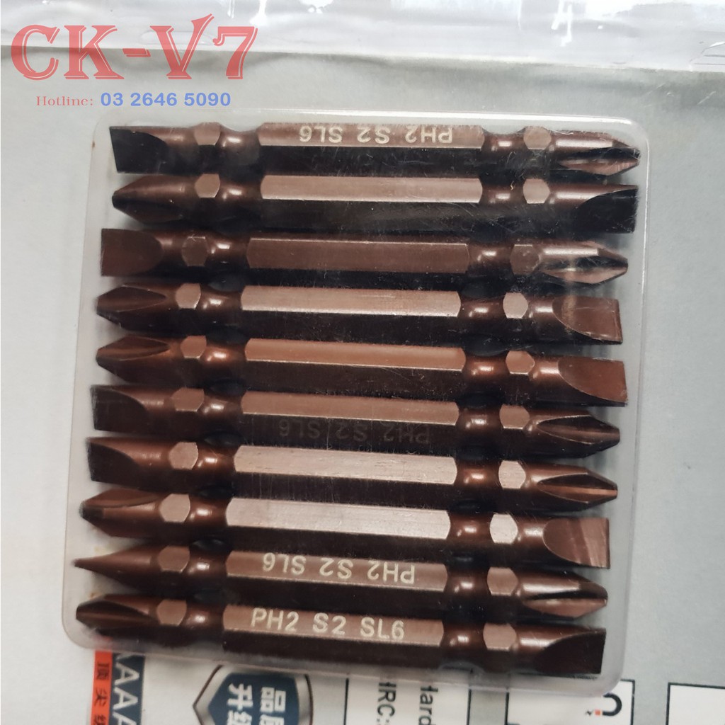 BỘ MŨI TÔ VÍT 2 ĐẦU DÀI 65MM CHO KHOAN
