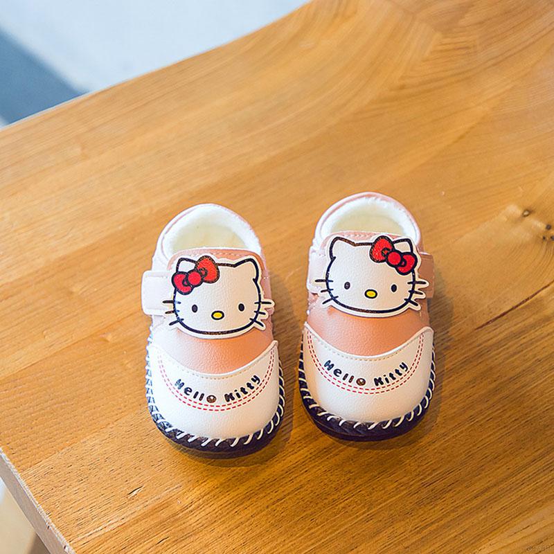 Giày Bông Hello Kitty Giữ Ấm Cho Bé Gái 11.5-13.5cm