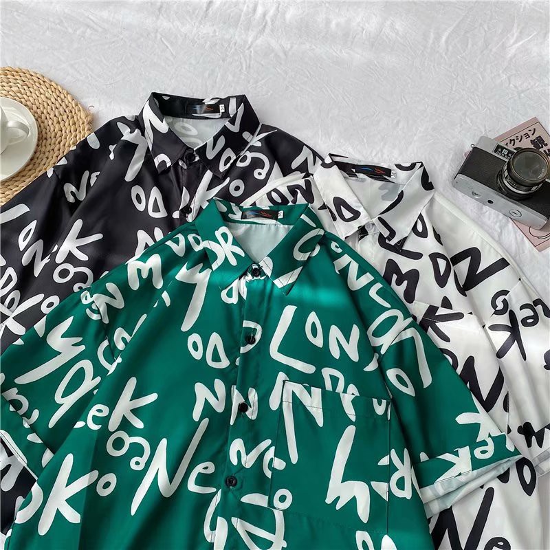 Áo sơ mi tay ngắn dáng rộng in hoa phong cách Hawaii size m-3xl thời trang cho nam nữ vừa vặn