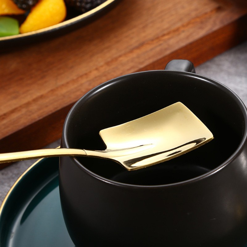 Muỗng khuấy cafe ăn bánh kem dưa hấu tráng miệng hình xẻng bằng thép không gỉ