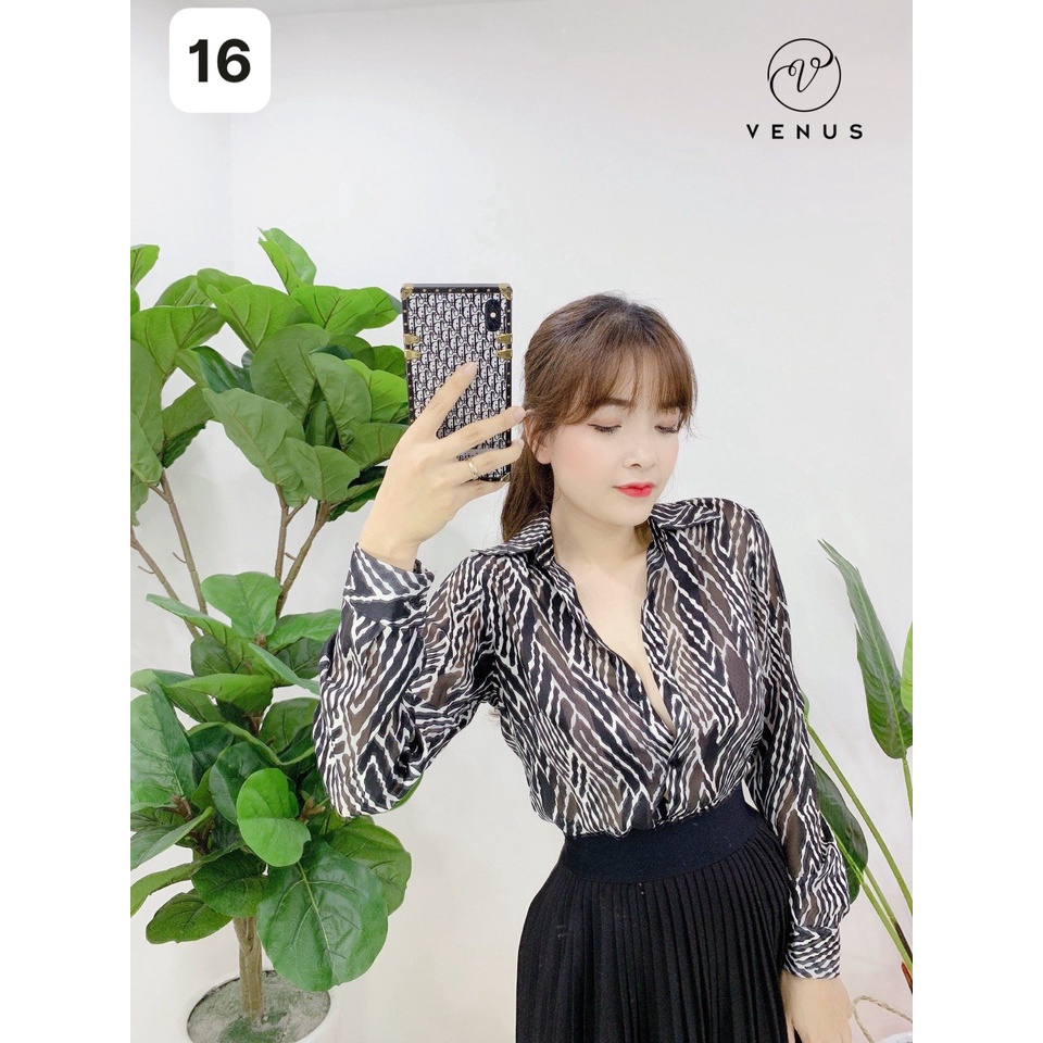 Áo sơ mi lụa tay dài💖Freeship💖 - Áo sơ mi họa tiết thiết kế chống nhăn, mềm, mịn , mát ..