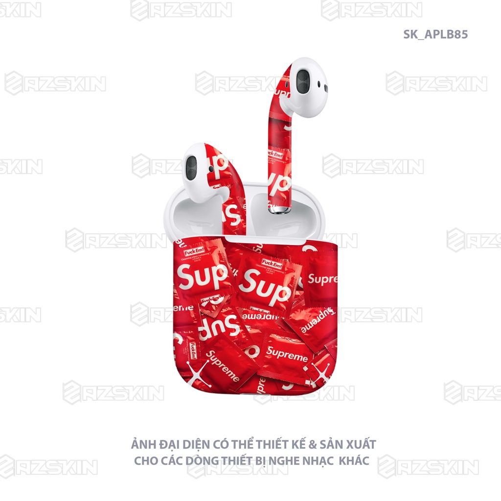 Miếng Dán Skin Airpod 1/2/Pro Thiết Kế Superme |SK_APLB85| Skin Airpods Cắt Khuôn Sẵn, Chính Xác Kích Thước, Dễ Sử Dụng