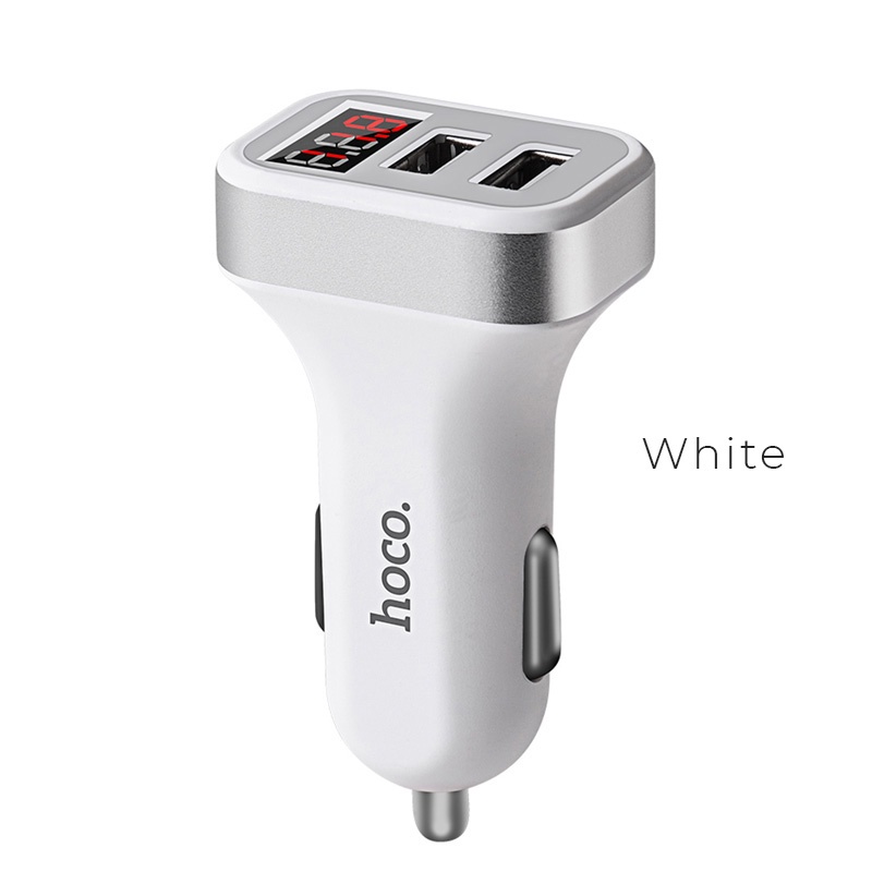 Tẩu Sạc Ôtô Hoco Z3 - 2 Cổng ra USB có đèn Led - Củ Sạc Điện Thoại Trên oto Chính Hãng