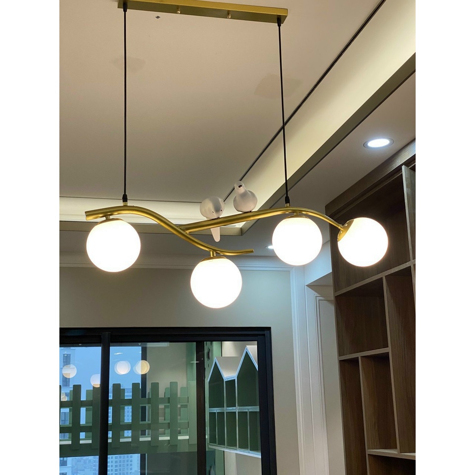 Đèn thả SuperVilighting.MS:THACHIM-4B, thả mạ vàng -mạ đen.trang trí bếp, phòng khách, quán cafe.AC220V . Bảo hành 3 năm