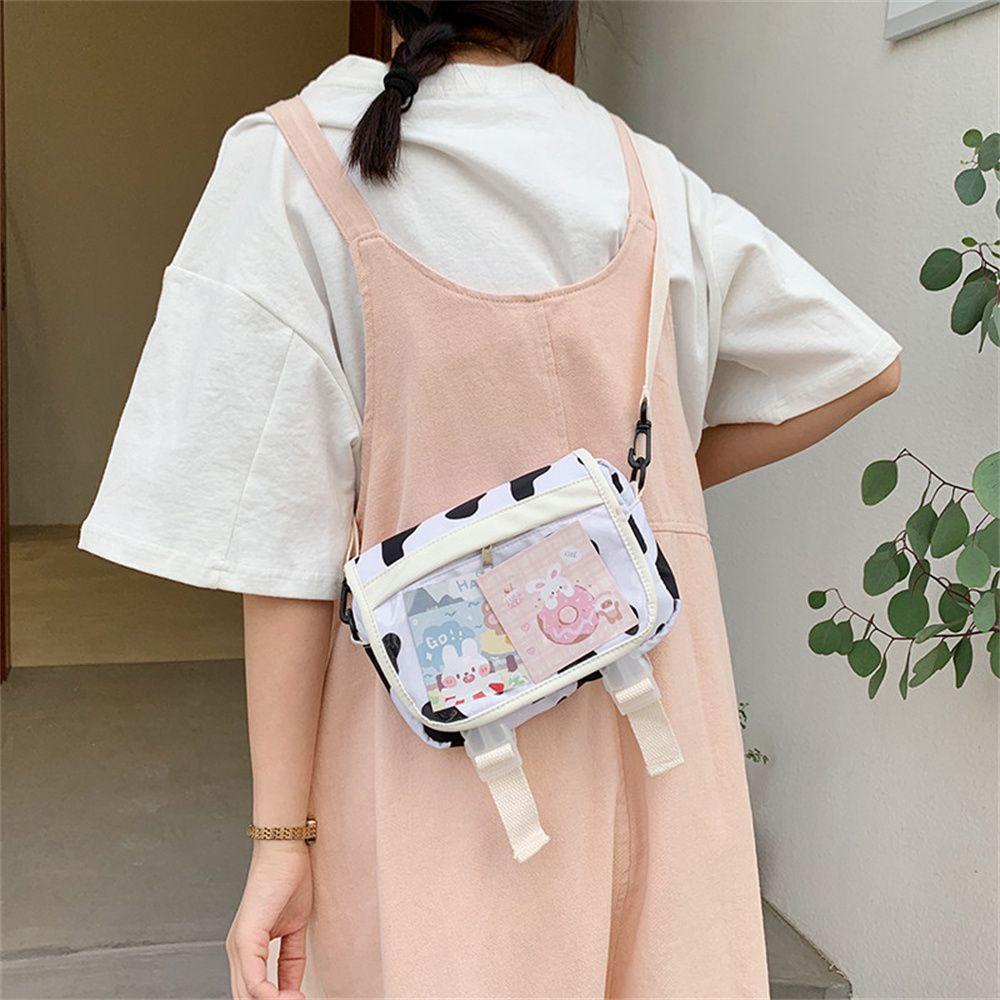 Túi Đeo Chéo Canvas Trong Suốt Cỡ Nhỏ Thời Trang Nữ Đáng Yêu