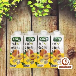 ( BÁN LẺ )Lốc 4 hộp trà COZY Đào Sả 225ml