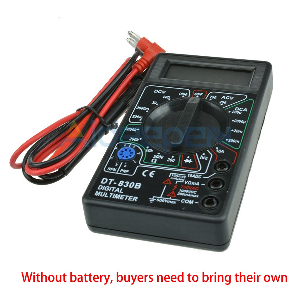 Đồng hồ ampe kế đo vạn năng DT830B AC / DC 750 / 1000V có đầu dò No battery