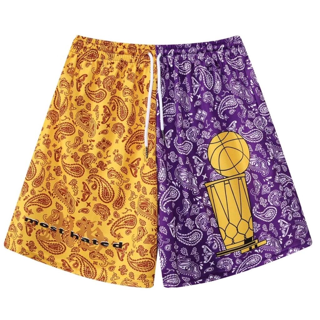 Quần Short Bóng Rổ NBA Lakers Kobe Dáng Rộng Thời Trang Dành Cho Nam Giới