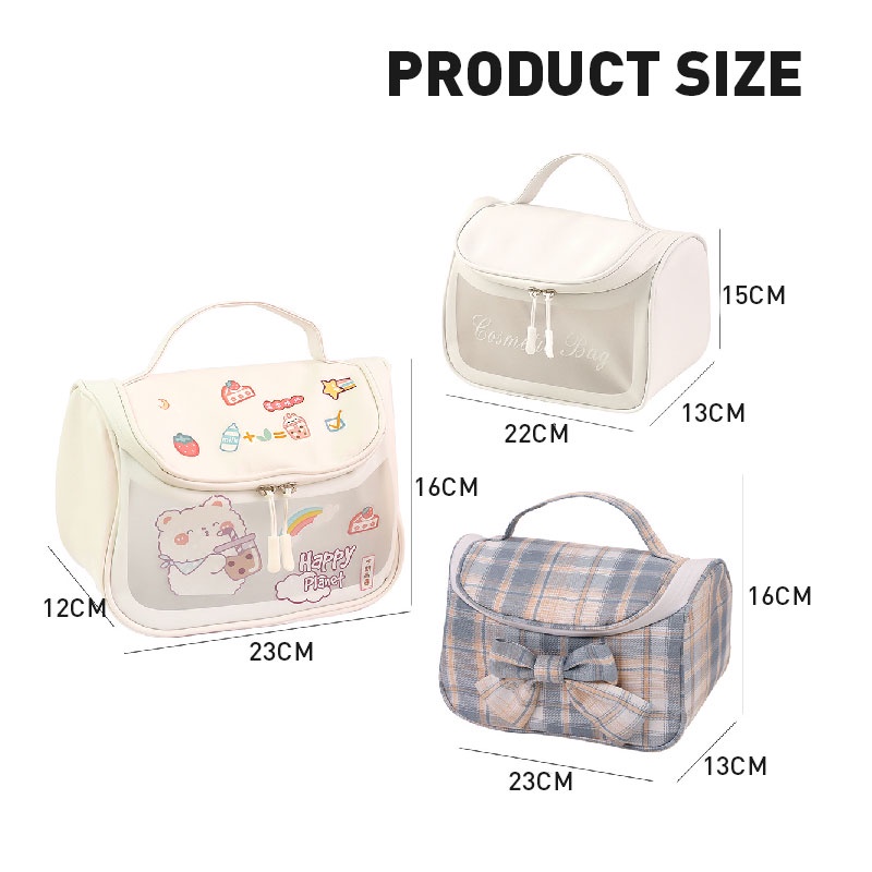 Túi đựng mỹ phẩm YADOU sức chứa lớn đơn giản tùy chọn họa tiết dành cho sinh viên mang theo du lịch