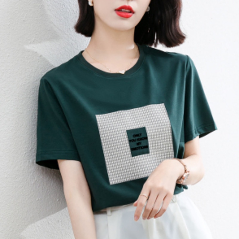 Áo Thun Ngắn Tay Thời Trang Mùa Hè Năng Động 185245 Áo Thun Cổ Tròn Form Rộng In Họa Tiết Phong Cách Retro