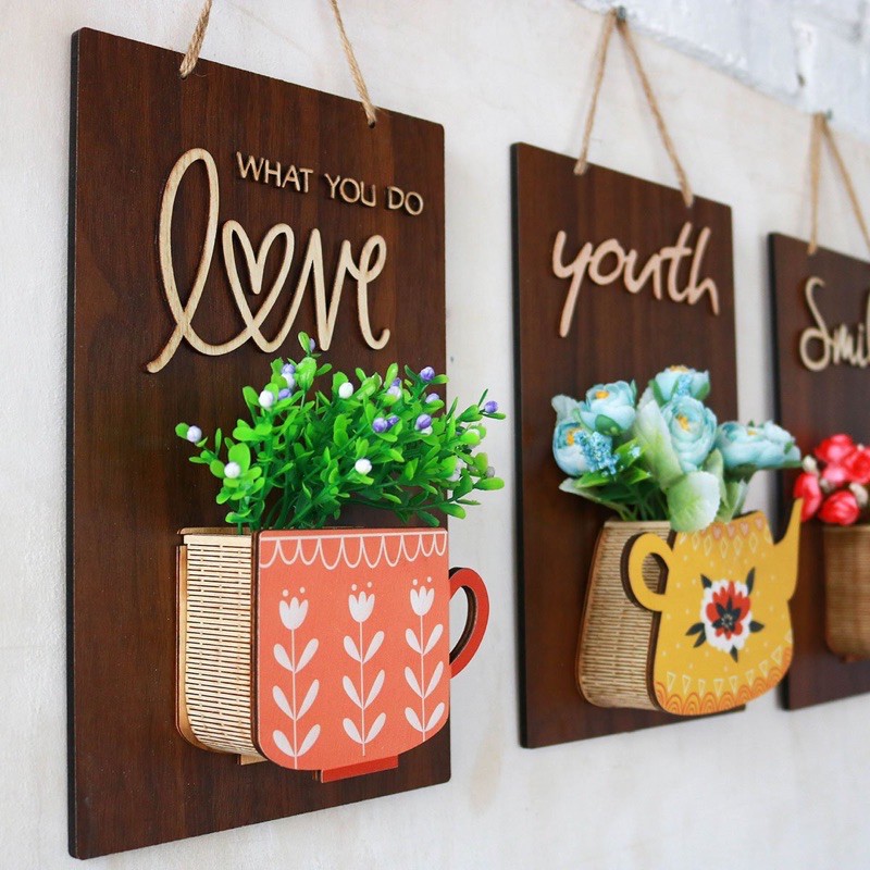 Bảng Gỗ Cắm Hoa Trang Trí Nhà Cửa