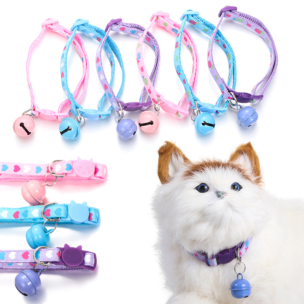 Phụ Kiện Vòng Cổ Hình Đầu Mèo Có Chuông Dễ Thương Cho Thú Cưng