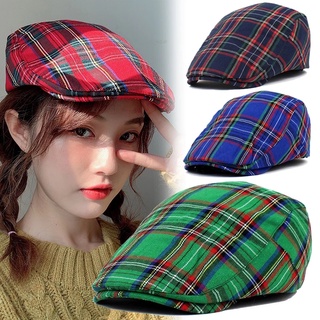 Mũ Beret Họa Tiết Sọc Caro Thời Trang Cho Nam Nữ