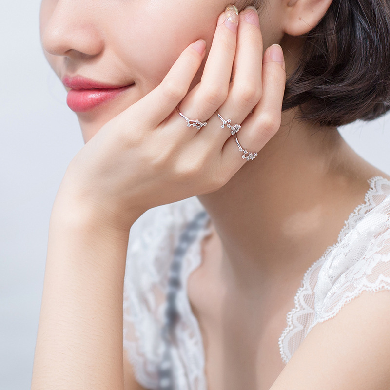 Nhẫn Dạng Hở Đính Đá Zircon Hình 12 Cung Hoàng Đạo