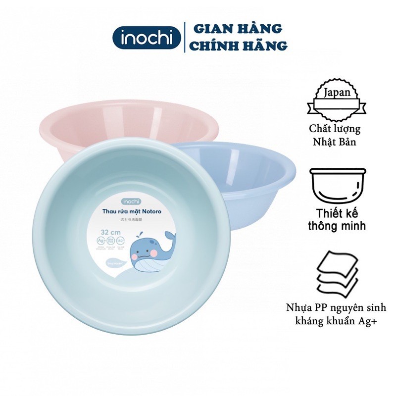 Thau nhựa rửa Notoro inochi nhiều Size 21/27/32/38cm ,Chậu nhựa rửa mặt cho bé gội đầu nhà tắm