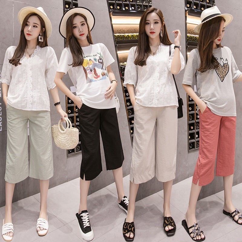 Quần bầu Lửng thiết kế đũi Hàn Siêu Mát Mịn,Có Chun Chỉnh