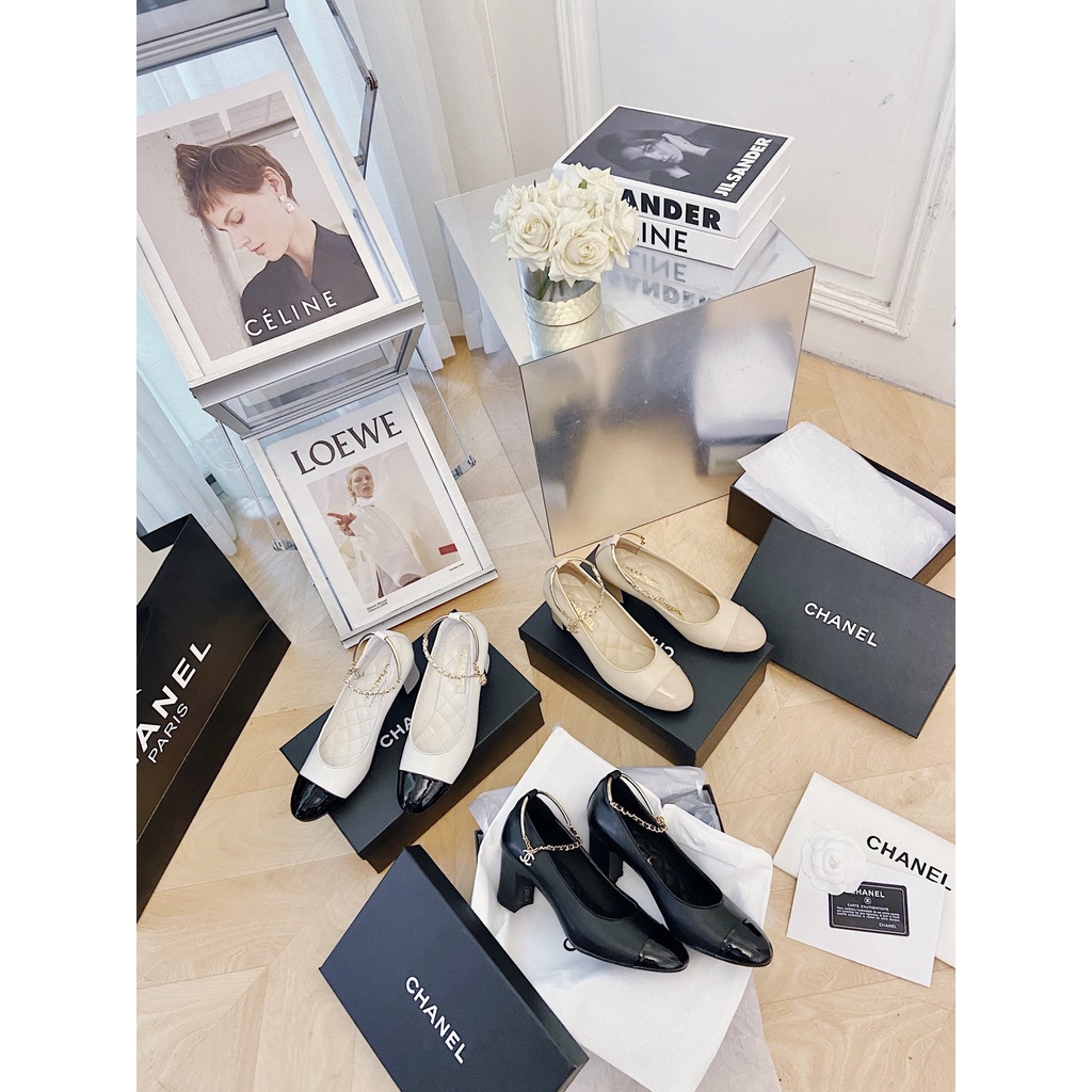 Giày cao gót nữ da thật thời trang cao cấp 𝘾𝙝𝙖𝙣𝙚𝙡 𝘾𝙝𝙖𝙣n𝙚𝙡 CN phong cách thời thượng, đẳng cấp