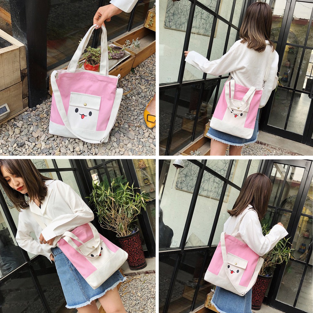 Túi Tote Đeo Chéo Mặt Pet Cười Xinh Xắn M630