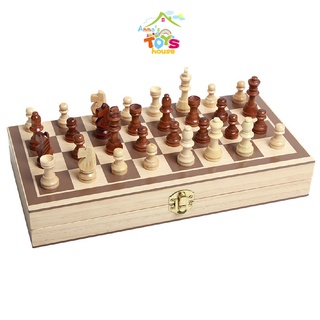 Bàn cờ vua bằng gỗ ca 29 x 29cm + hộp đựng kiêm bàn cờ - đồ chơi thông minh cho bé