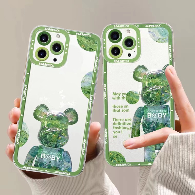 Mới Ốp Điện Thoại Silicon Mềm Trong Suốt Hình Gấu Dễ Thương Cho iPhone 13 12 11 Pro Max X XR Xs Max 8 PLUS 7 6S 6