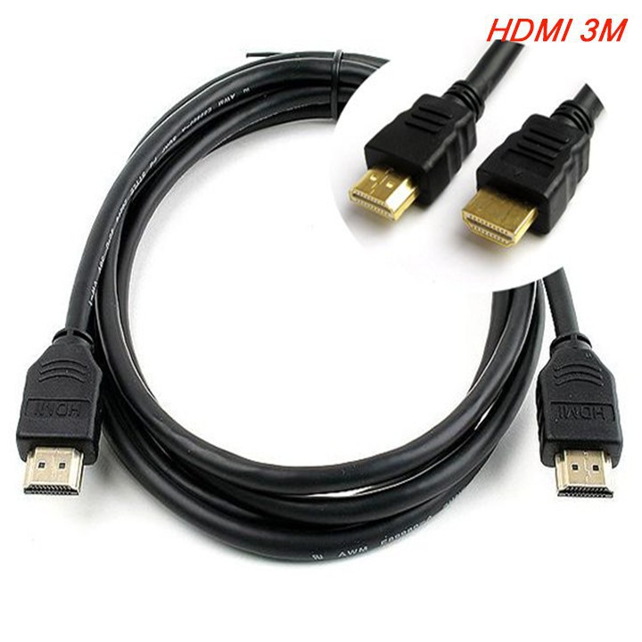 Cáp HDMI 7.0 Tròn Đen chống nhiễu cực tốt 3M chính hãng