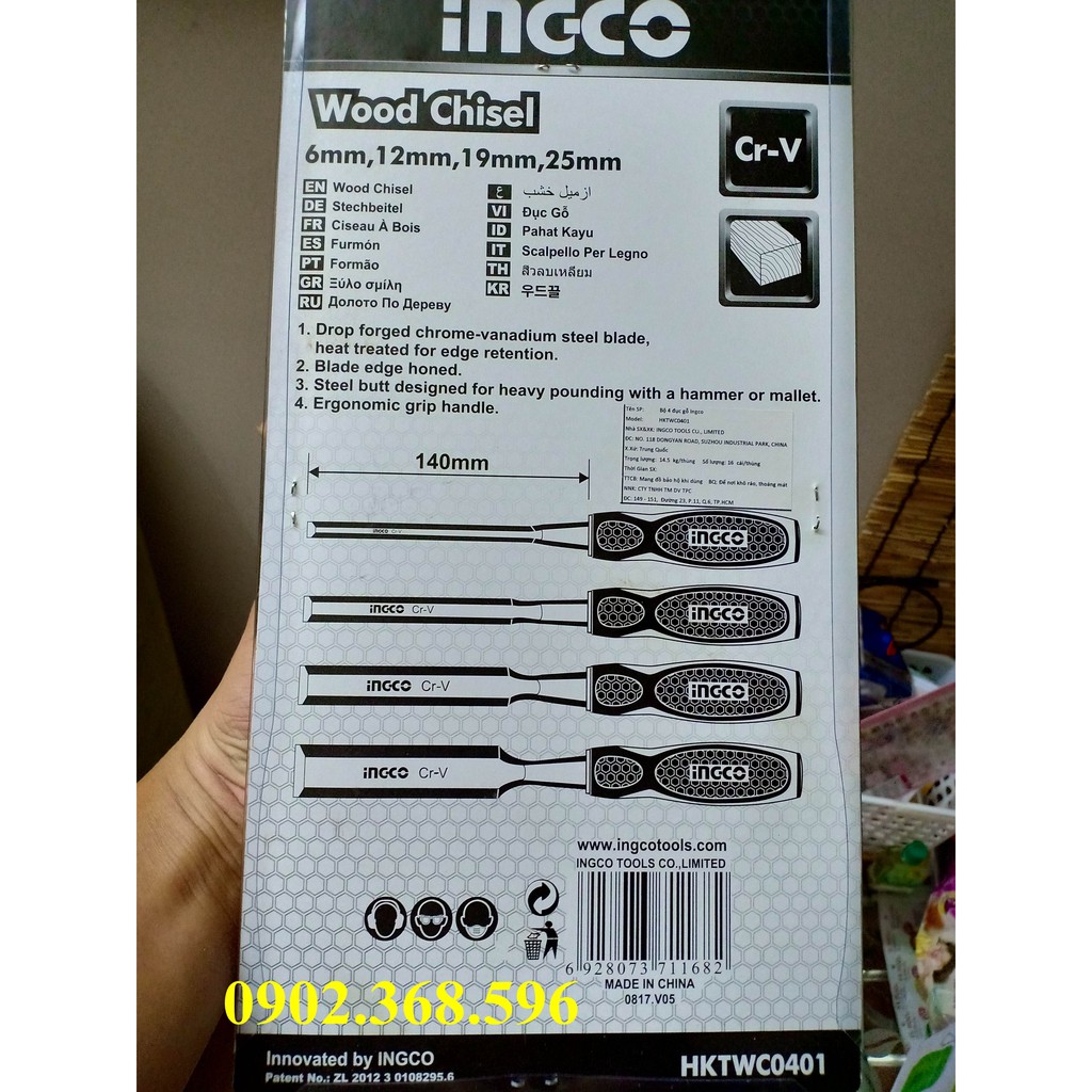 Bộ 4 đục gỗ INGCO HKTWC0401