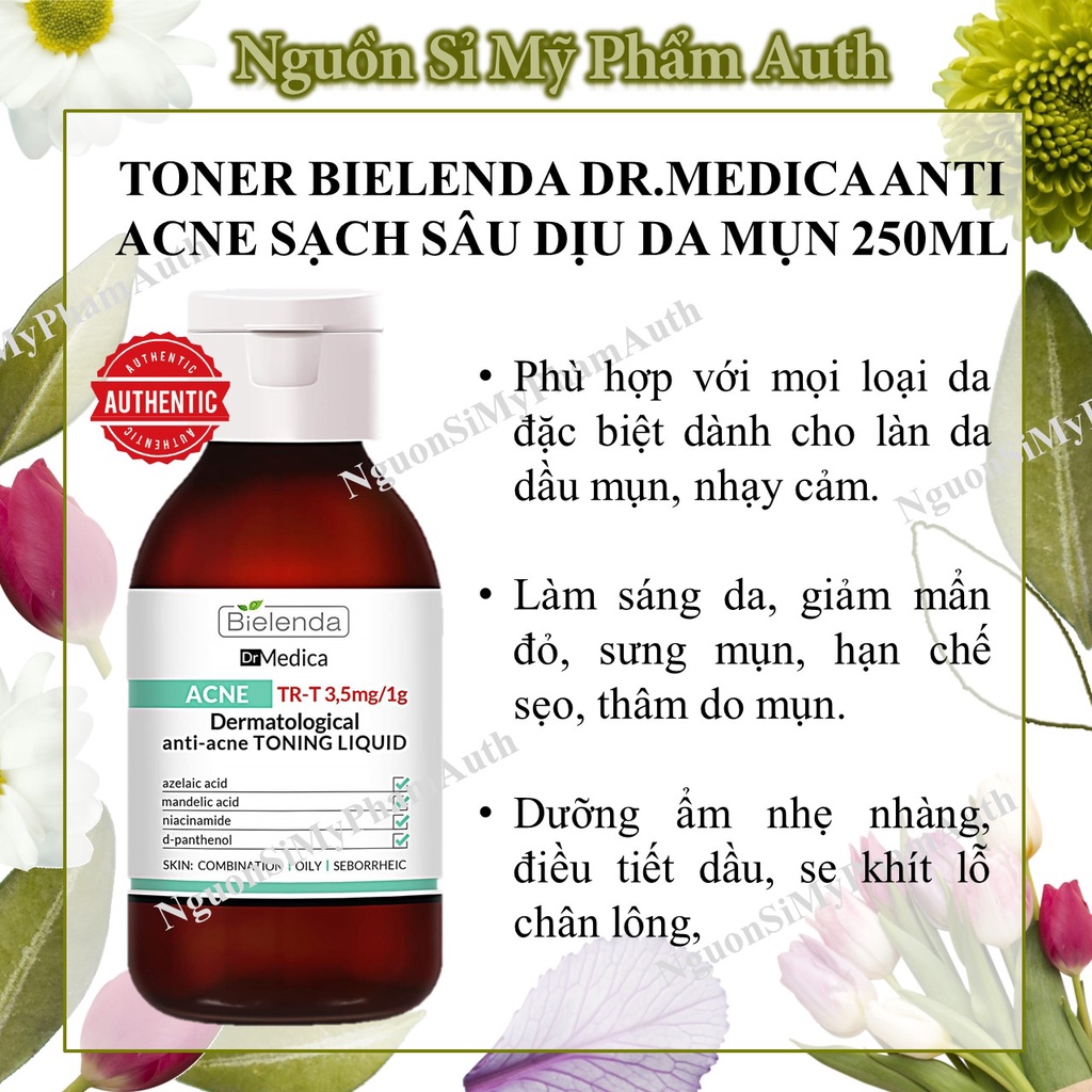 Toner da dầu mụn cho mặt và lưng Dr Medica ACNE | Bielenda