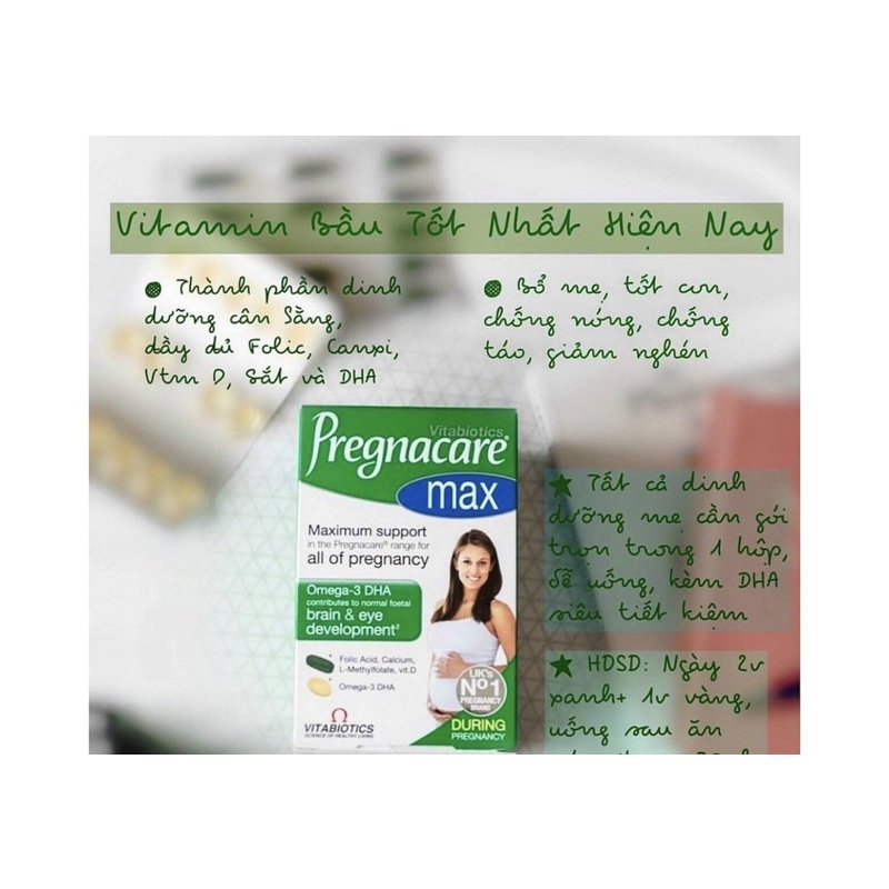 Hộp Vitamin cho bà bầu và sau sinh Pregnacare