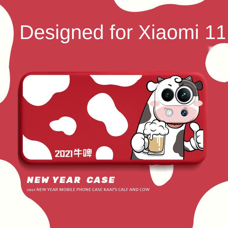 Ốp điện thoại silicone in hình chú bò sữa đáng yêu cho xiaomi mi 11 11pro 11promax