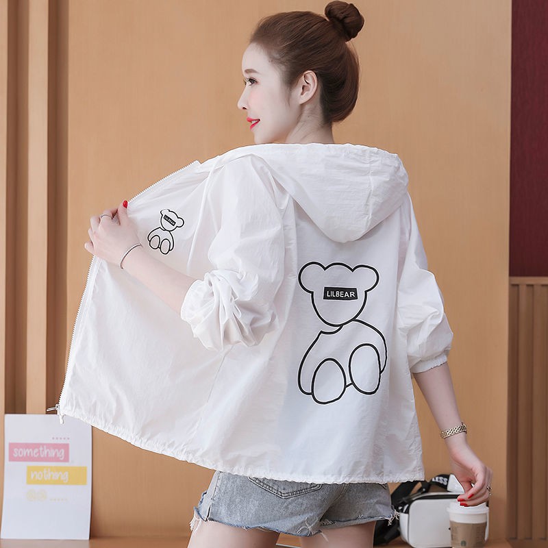 ☂▲Quần áo chống nắng cho nữ Mùa hè Hàn Quốc khoác ngắn rộng rãi thoáng khí Đi xe đạp Dài tay mỏng
