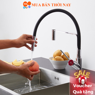 Vòi rửa chén bát nóng lạnh Malloca K081C, vòi bếp 2 nguồn nước, ống cao su Silicon chịu nhiệt, Cam kết chính hãng