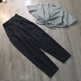 SET CROPTOP XOẮN EO KÈM QUẦN LỬNG
