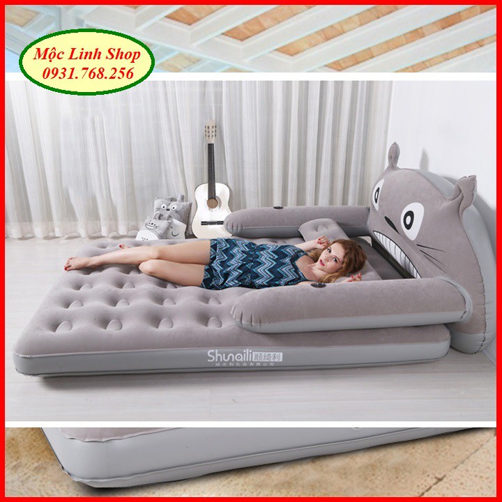 Giường hơi mèo Totoro 2x1m5, tặng bơm điện + gối + vá