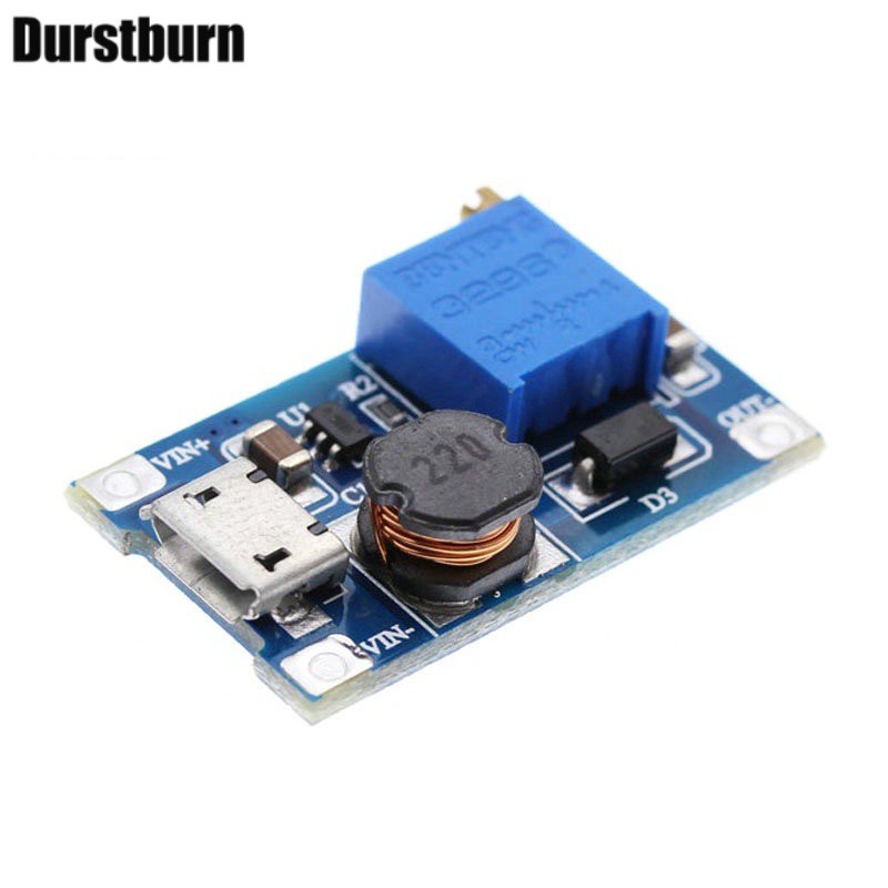 Module tăng áp MT3608 DC-DC 2A với ICRO USB 2V-24V - 5V 9V 12V 28V
