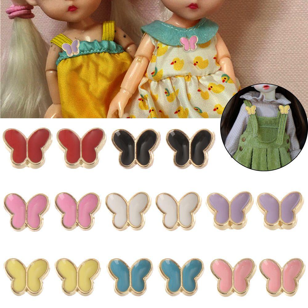 LUOL Set 20 Nút Mini Hình Bướm Dễ Thương Trang Trí Quần Áo Búp Bê