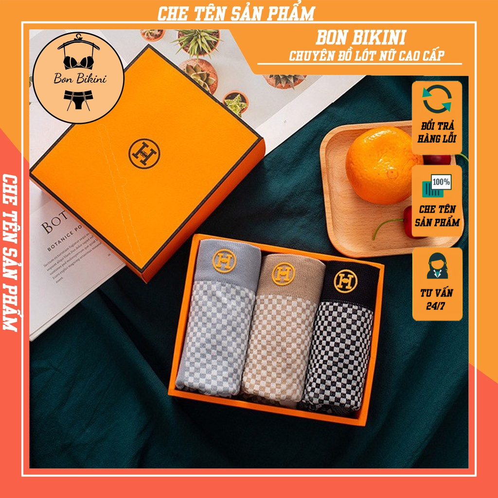 Hộp 3 Quần Sịp Xì Đùi Nam Cao Cấp Quần Lót Nam Đùi Co Giãn 4 Chiều HG