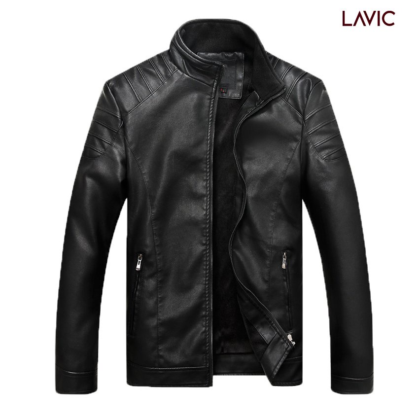 Áo khoác da lót lông 2 màu đơn giản LAVIC LV150