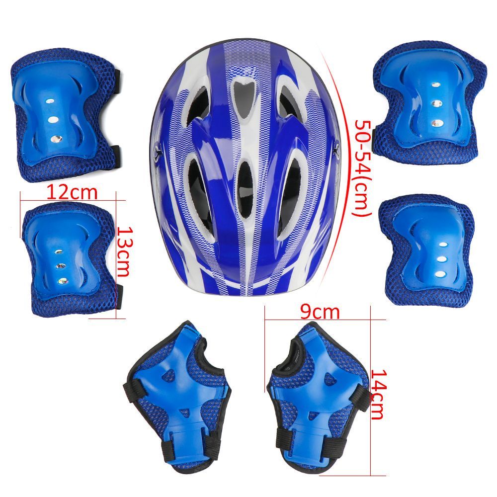 Set 7 món dụng cụ bảo hộ gồm nón bảo hiểm và đệm đầu gối khuỷu tay cổ tay an toàn thiết thực cho trẻ em