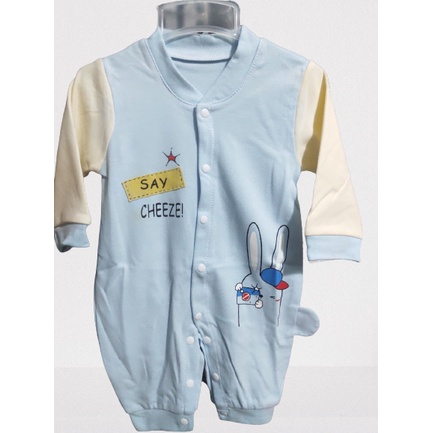 Body dài in hình thú SAY CHEESE cho bé sơ sinh chất liệu cotton nỉ dày dặn size 59-66-73 (3-7kg)