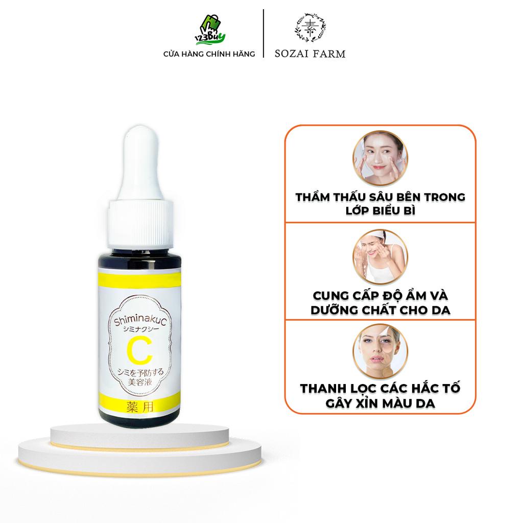 Tinh chất dưỡng trắng giảm thâm sạm Nhật Bản Sozai Farm Shiminaku C Essence - Dạng Serum - 20ml