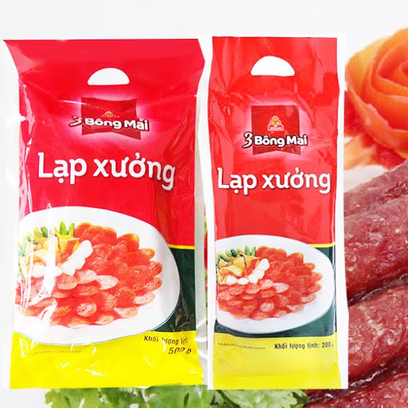 Lạp xưởng 3 Bông Mai Vissan 200G,500G/gói (Date mới, HSD 3 đến 6 tháng)
