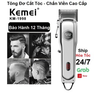 Tông đơ cắt tóc Kemei 1998 Chính Hãng Pin Lithium 2000mAh,Tông đơ cắt tóc cao cấp không dây thân Nhôm nguyên khối
