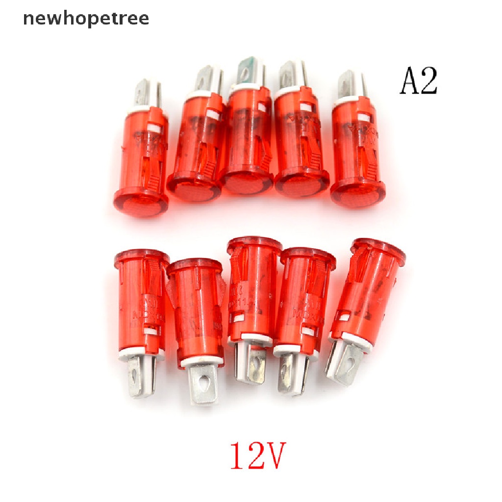 Set 10 ĐèN LED TíN HiệU 10mm 12V 24V 220V Chuyên DụNg